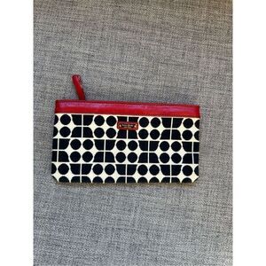 KATE SPADE CHRISSY CORNELIA STREET NOEL BLACK WRISTLET RED PATENT LEATHER TRIM